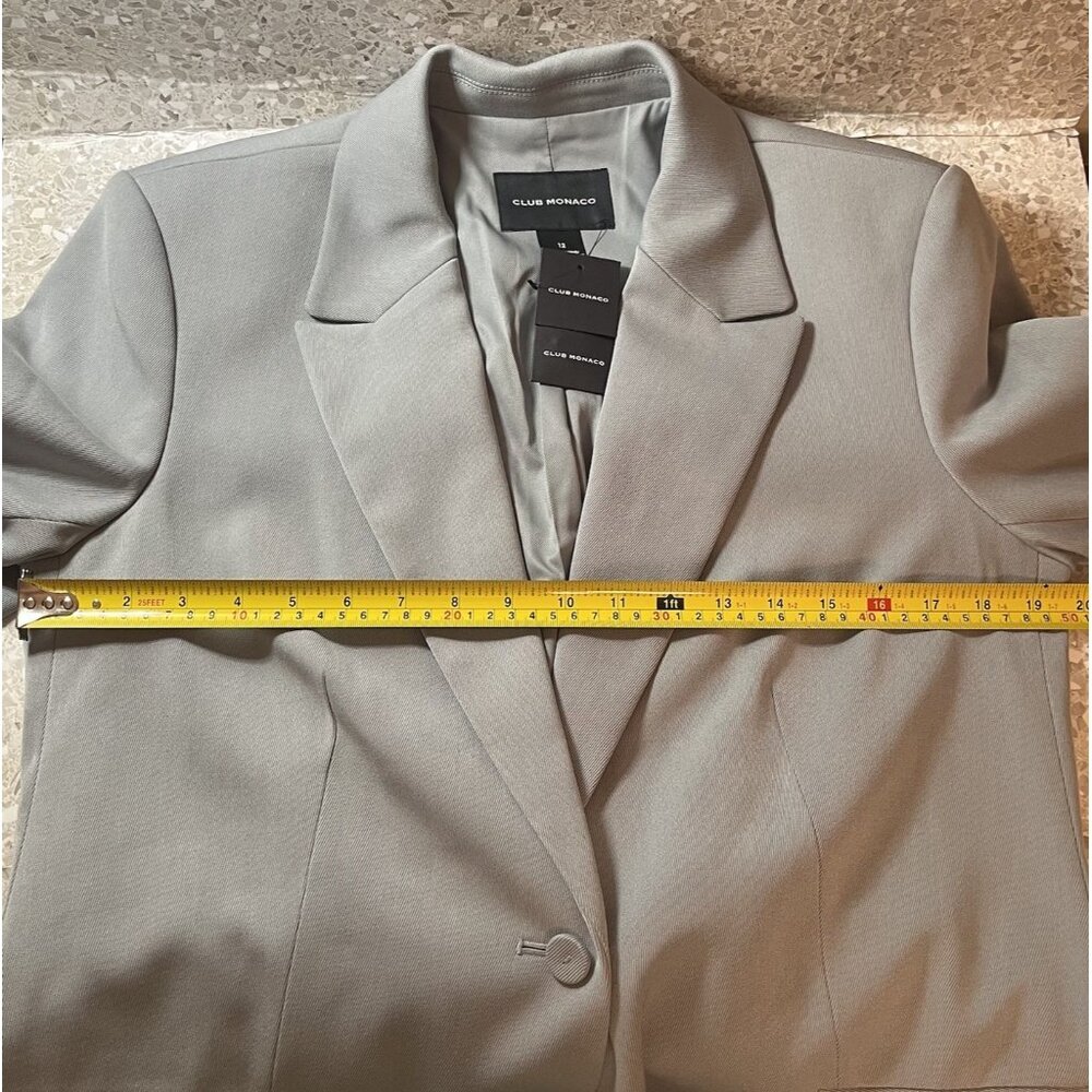 Club Monaco Belted Blazer Size 12 in Weathered Blue Grey Preowned with Tags - Picture 8 of 11